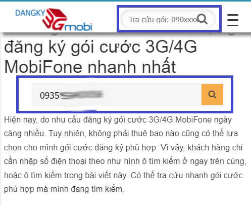 Tra cứu đối tượng đăng ký gói cước 3G,4G MobiFone