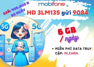 Đăng ký gói cước 3LM135 MobiFone có ngay 3 tháng sử dụng với 6GB / ngày