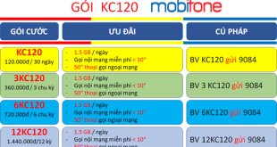 Đăng ký gói cước KC120 Mobifone nhận combo thoại- lướt web cả tháng