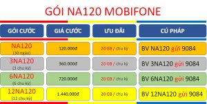 Cách đăng ký gói cước NA120 MobiFone ưu đãi trọn gói 20GB dùng cả tháng