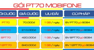 Đăng ký gói cước PT70 Mobifone chỉ 70k ưu đãi 30GB online cả tháng