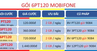 Cách đăng ký gói cước 6PT120 Mobifone nhận 2GB/ngày sử dụng nữa năm