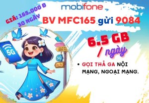 Đăng ký gói cước MFC165 Mobifone nhận ưu đãi 6.5GB mỗi ngày - kèm thoại sử dụng trong 30 ngày