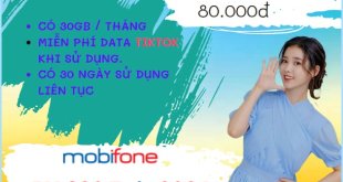 Cách đăng ký gói cước C80T MobiFone nhận ngay 30GB- free data lướt TikTok, xem ClipTV cả tháng