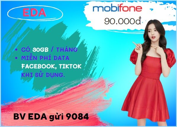 Đăng ký gói cước EDA Mobifone nhận 30GB- không giới hạn truy cập tiện ích cả tháng