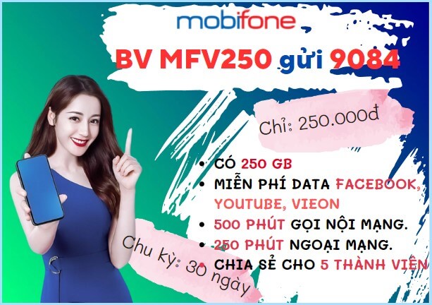 Cách đăng ký gói cước MFV250 Mobifone cho nhóm, hộ gia đình