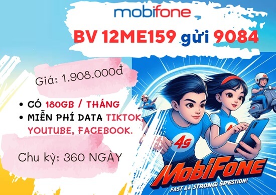 Đăng ký gói cước 12ME159 Mobifone dùng data và học tiếng Anh thả ga cả năm 