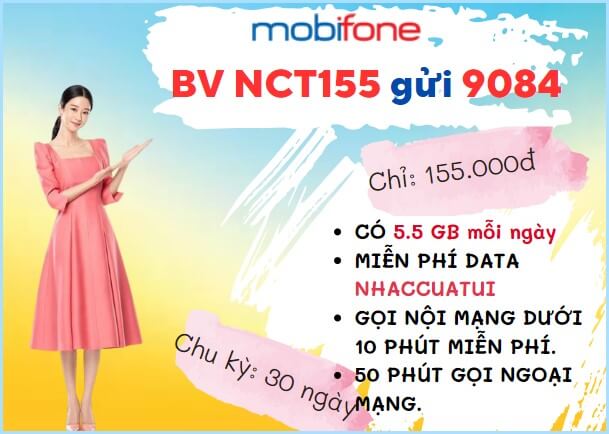 Cách đăng ký gói cước 3NCT155 Mobifone nhận combo ưu đãi 3 tháng