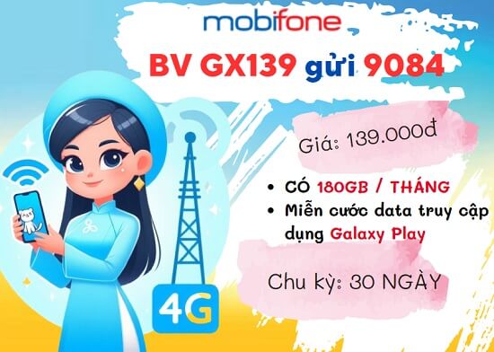 Đăng ký gói cước 3GX139 MobiFone- Thả ga data, xem phim miễn phí liên tục 3 tháng
