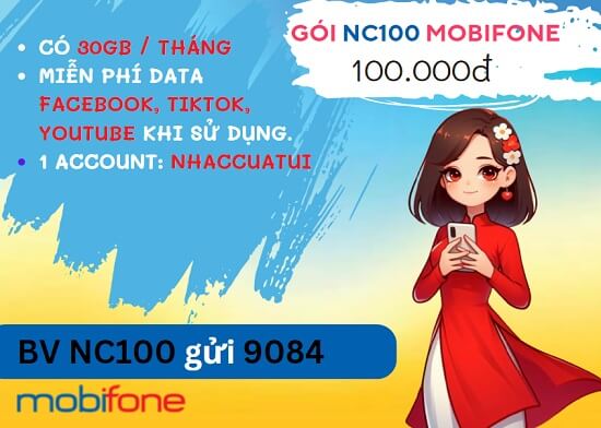 Cách đăng ký gói cước 3NC100 MobiFone nhận 90GB, giải trí không giới hạn liên tục 3 tháng