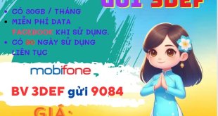 Đăng ký gói cước 3EDF Mobifone ưu đãi 90GB data miễn phí tiện ích 3 tháng
