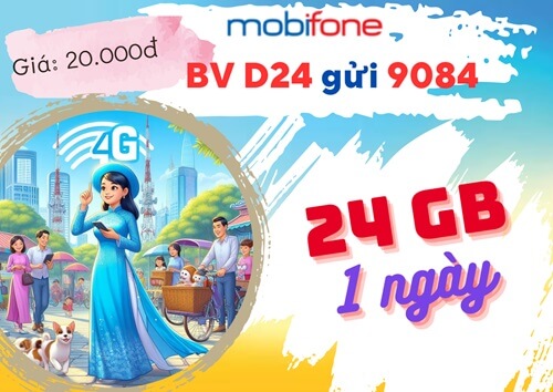 Cách đăng ký gói cước D24 Mobifone có ngay 24GB dùng trọn gói 1 ngày