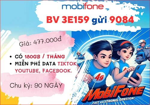 Đăng ký gói cước 3E159 MobiFone nhận 6GB Data / Ngày, dùng MXH miễn phí