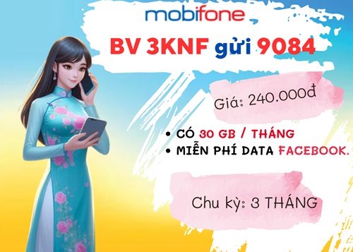 Đăng ký gói cước 3KNF Mobifone nhận 90GB data, dùng mobiEdu, Facebook thả ga