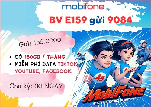 Đăng ký gói cước E159 MobiFone có ngay 6GB DATA mỗi ngày