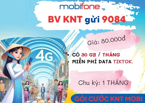 Đăng ký gói cước 12KNT Mobifone ưu đãi 360GB data, miễn phí tiện ích 12 tháng 