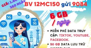 Đăng ký gói cước 12MC150 Mobifone chỉ 1.800k sử dụng data 1 năm