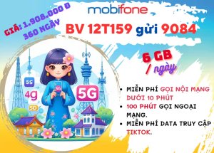 Đăng ký gói cước 12T159 MobiFone có ngay 7GB, gọi thả ga, dùng 1 năm