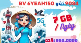Đăng ký gói cước 6YEAH150 Mobifone có 7GB mỗi ngày, dùng 6 tháng