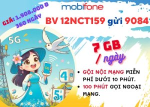 Gói cước 1212NCT159 Mobifone: Có ngay 7GB mỗi ngày, gọi thả ga, dùng 1 năm