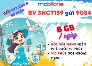 Gói cước 33NCT159 Mobifone có ngay 6GB mỗi ngày, gọi thả ga, dùng 3 tháng