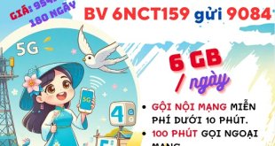Gói cước 6NCT159 Mobifone: Ưu đãi 6GB mỗi ngày, gọi liên mạng, nội mạng, dùng 6 tháng