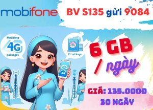 Đăng ký gói cước S135 Mobifone nhận 180GB data chỉ với 30 ngày
