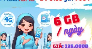 Đăng ký gói cước S135 Mobifone nhận 180GB data chỉ với 30 ngày