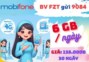 Gói cước FZT MobiFone ưu đãi 6GB mỗi ngày, chỉ 135.000đ dùng 30 ngày