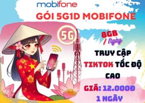 Gói cước 5G1D Mobifone nhận ưu đãi 8GB data, dùng Tiktok thả ga chỉ 12k