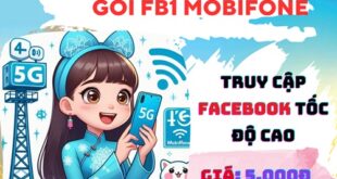 Đăng ký gói cước FB1 Mobifone lướt Facebook thả ga cả ngày chỉ 5k
