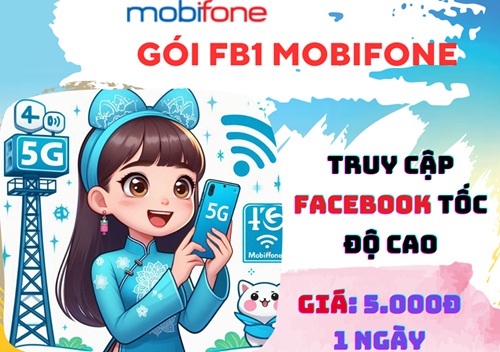 Đăng ký gói cước FB1 Mobifone lướt Facebook thả ga cả ngày chỉ 5k