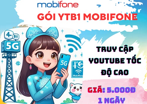Đăng ký gói cước YTB1 Mobifone xem Youtube cả ngày chỉ 5k
