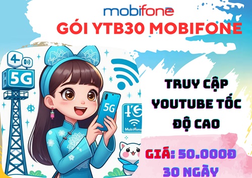 Đăng ký gói cước YTB30 Mobifone xem Youtube thả ga suốt 30 ngày chỉ 50k