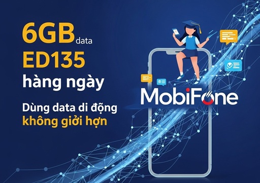 Đăng ký gói cước ED135 Mobifone nhận ưu đãi 180GB data kèm tài khoản mobiEdu