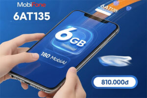 Gói cước 6AT135 Mobifone ưu đãi 7GB data mỗi ngày suốt nửa năm