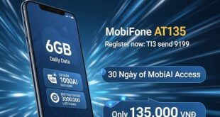 Đăng ký gói cước AT135 Mobifone nhận ưu đãi 180GB data và tiện ích miễn phí từ dịch vụ MobiAI