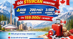 Gói cước S159CAN Mobifone: 6GB/ngày, 200 phút ngoại mạng, gọi nội mạng thả ga