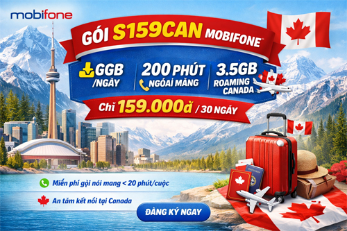 Gói cước S159CAN Mobifone: 6GB/ngày, 200 phút ngoại mạng, gọi nội mạng thả ga